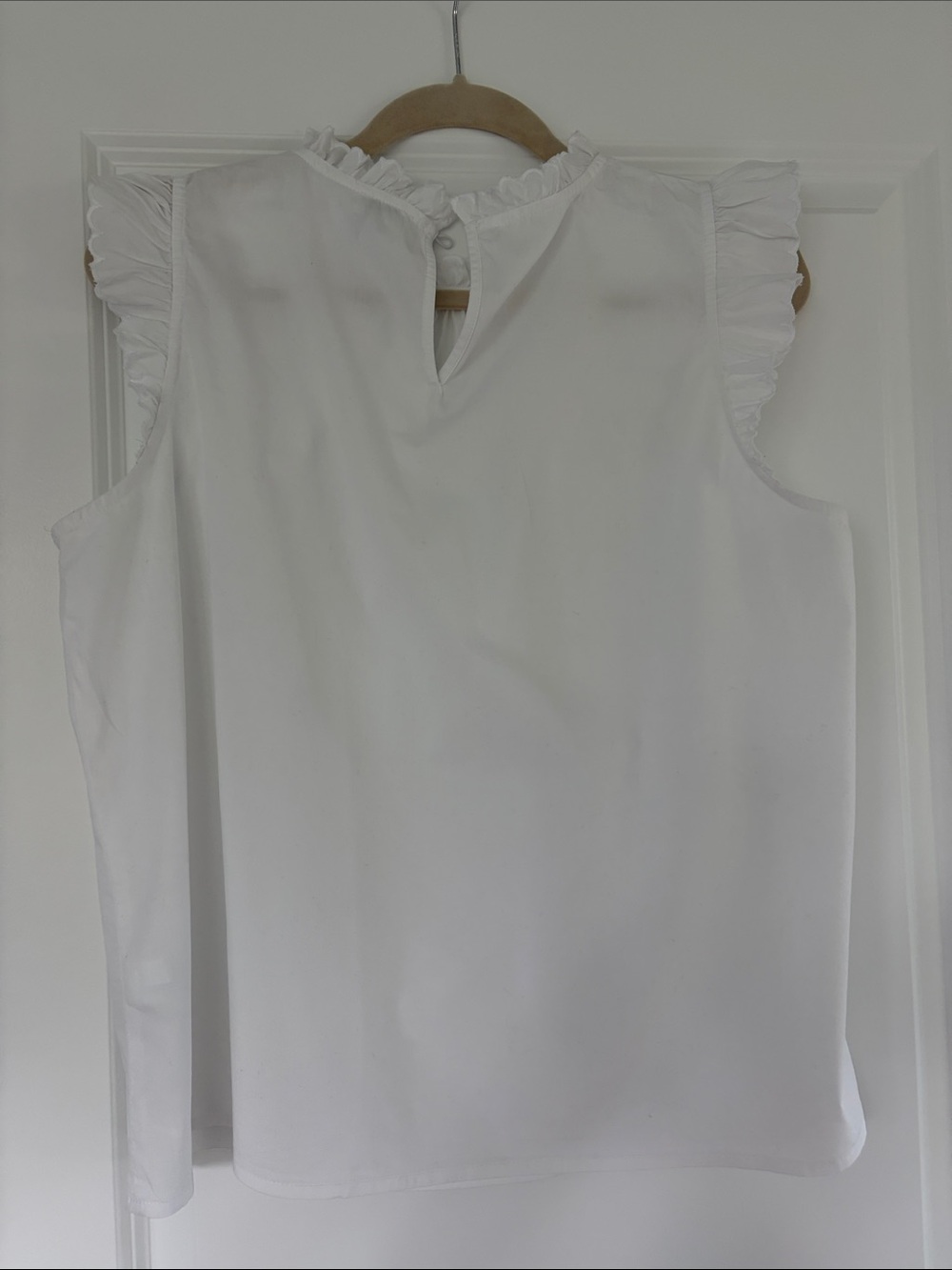 J. Crew White Ruffle Sleeveless Blouse - Picture 3 of 3